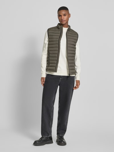 ECOALF Steppweste mit Reißverschlusstaschen Modell 'CARDIFF' Hellgrau 1