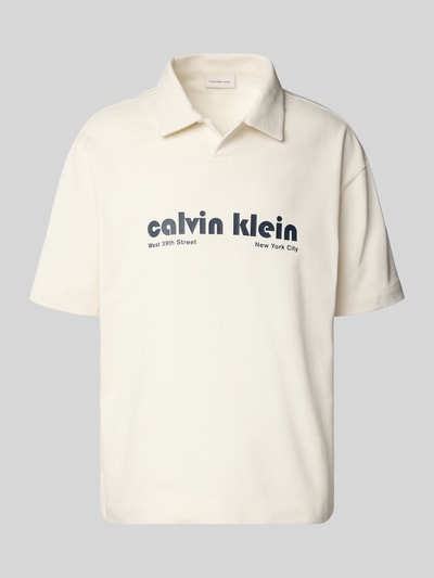 Calvin Klein Jeans Relaxed Fit Poloshirt mit Label-Print Offwhite 2