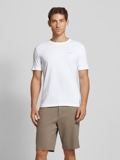 CK Calvin Klein T-shirt met labelprint, model 'ENLARGED' Wit - 4