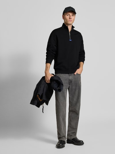 Hugo Blue Regular Fit Sweatshirt aus reiner Baumwolle Modell 'NEELER' Black 1