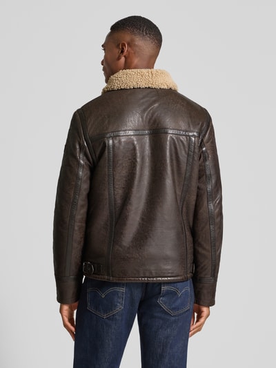 Gipsy Lederjacke aus Schafsnappa mit Reißverschlusstaschen Dunkelbraun 5