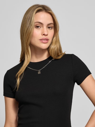 HUGO Slim fit T-shirt van katoenmix, model 'DANNECY' Zwart - 3