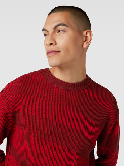 BOSS Orange Strickpullover im Colour-Blocking-Design Modell 'Arace' Rot 3