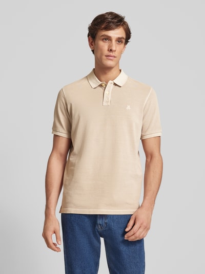 Marc O'Polo Poloshirt met labelstitching Zand - 4