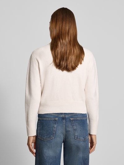 monari Regular fit gebreid jack met wol en borstzakken Ecru - 5