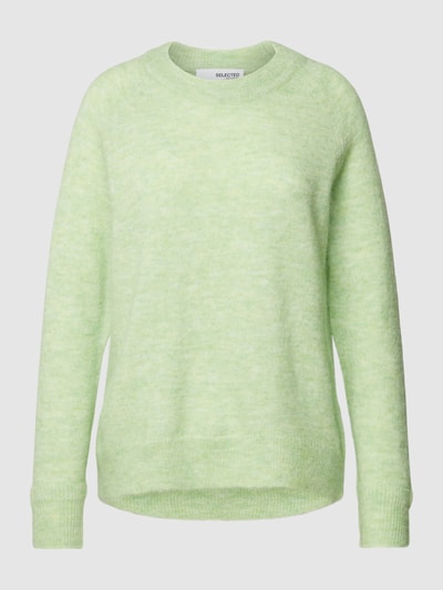 Selected Femme Strickpullover mit geripptem Rundhalsausschnitt Modell 'LULU' Mint 2