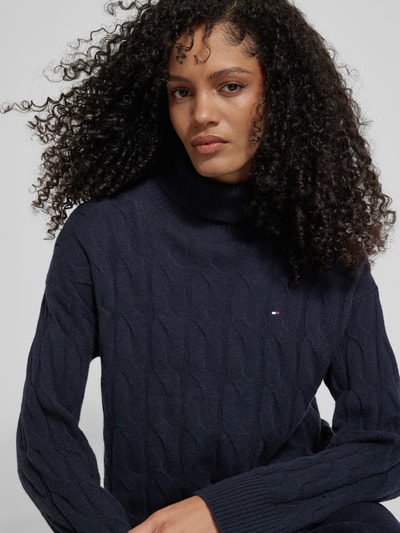 Tommy Hilfiger Strickpullover mit Rollkragen Dunkelblau 3