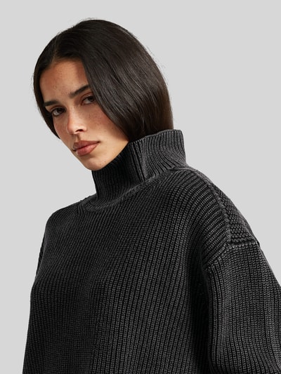 G-Star RAW Oversized Turtleneck-Pullover aus reiner Baumwolle Black 3