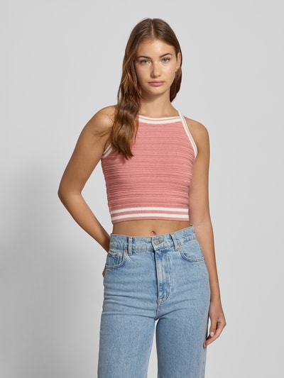 Review Crop Stricktop mit Rundhalsausschnitt Rosa 4