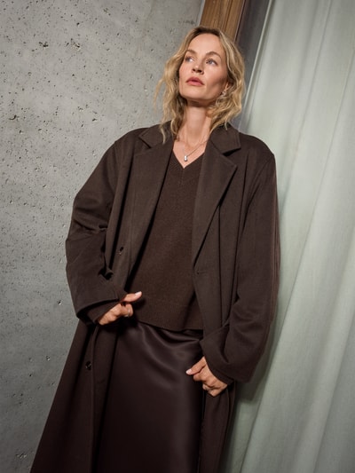 Style Icon Collection Płaszcz z kołnierzem z połami – curated by Anouk Yve Ciemnobrązowy 6