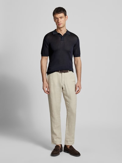 Emporio Armani Slim Fit Poloshirt mit Strukturmuster Marine 1