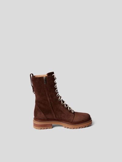 Sergio Rossi Schnürboots aus Veloursleder Dunkelbraun 5