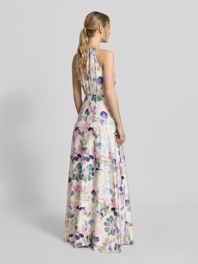 Jake*s Cocktail Maxikleid aus Satin mit Bindegürtel Ecru 5