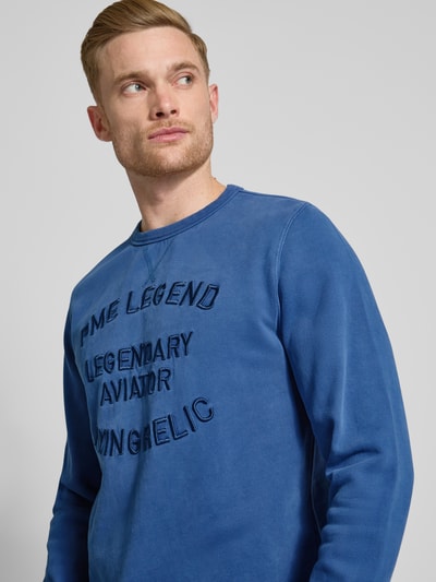 PME Legend Sweatshirt mit gerippten Abschlüssen Jeansblau 3