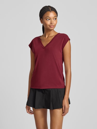 Only Relaxed Fit T-Shirt aus Modal-Mix Modell 'FREE LIFE' Dunkelrot 4