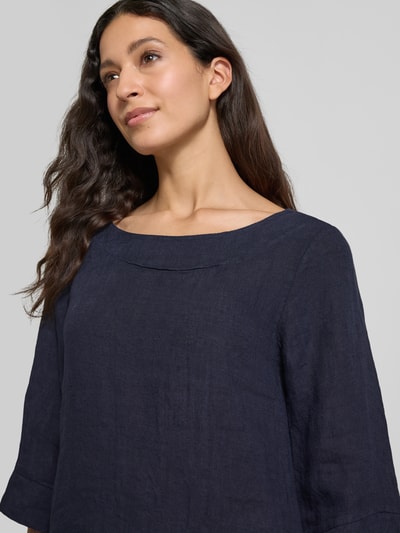 ZABAIONE Linnen jurk met ronde hals, model 'Le44tizia Donkerblauw - 3