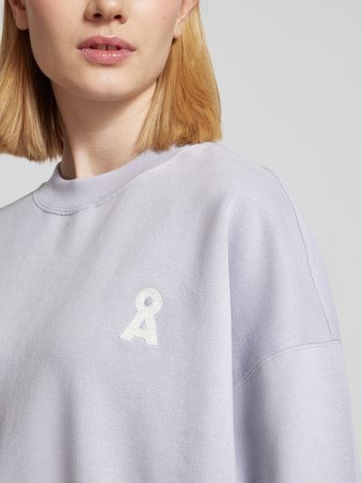 Armedangels Oversized sweatshirt met ribboorden Lavendel - 3