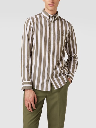 Gant Regular Fit Freizeithemd mit Streifenmuster Khaki 4