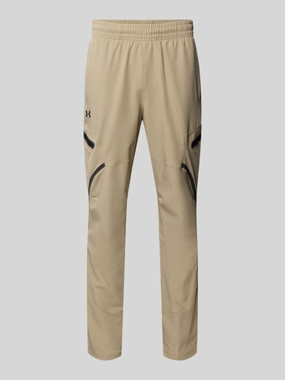 Under Armour Regular Fit Sweatpants mit Logo-Print Modell 'Unstoppable' Khaki 2
