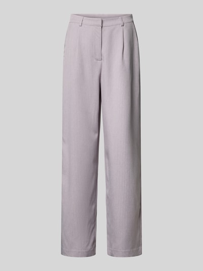 Produktfoto, Hose mit Eingrifftaschen Modell 'Rosie' von LOLLYS LAUNDRY, jasnoszary kolor, szeroka nogawka, materiał z dodatkiem wiskozy, Szerokość w rozmiarze S: 37 cm, długość nogawki od wewnątrz: 79 cm