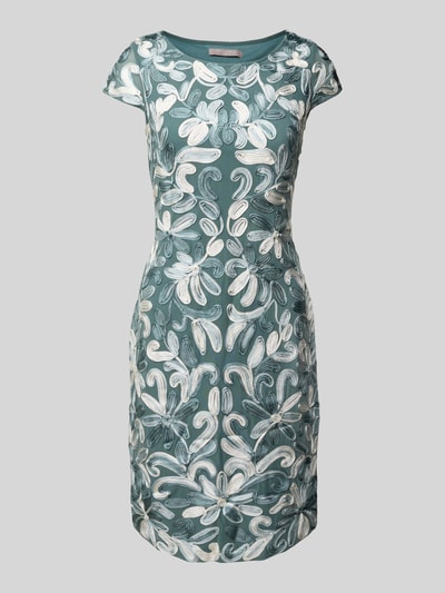 Christian Berg Cocktail Knielanges Cocktailkleid mit Allover-Stitchings Schilf 2