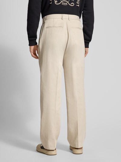 Les Deux Stoffen broek met bandplooien, model 'Randall' Zand - 5