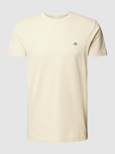 Gant T-shirt z wyhaftowanym logo Piaskowy 2