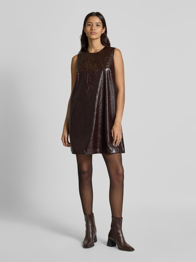 Stefanel Minikleid in Leder-Optik Dunkelbraun 1