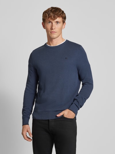 Lerros Gebreide pullover met ribboorden Blauw - 4