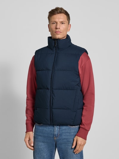 Tom Tailor Denim Regular fit outdoorvest met opstaande kraag Donkerblauw - 4