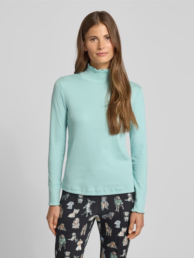 Marc Cain Shirt met lange mouwen en opstaande kraag Mintgroen - 4