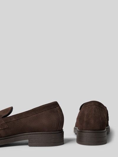 Produktfoto, brązowe loafersy ze skóry Loafer aus echtem Leder Modell 'Paula 34' von Marc O'Polo, damskie, faktura zamszowa