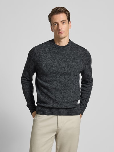 Casual Friday Regular Fit Strickpullover aus Woll-Mix Modell 'ANTE' Black 4