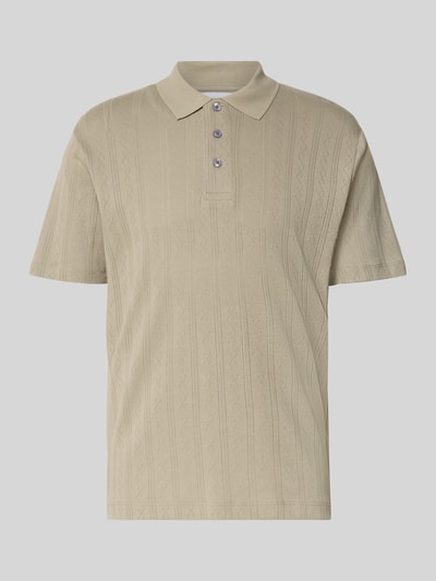 Lindbergh Poloshirt mit kurzer Knopfleiste Khaki 2