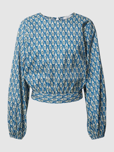 Jake*s Casual Blouseshirt van katoen met all-over motief Jeansblauw - 2