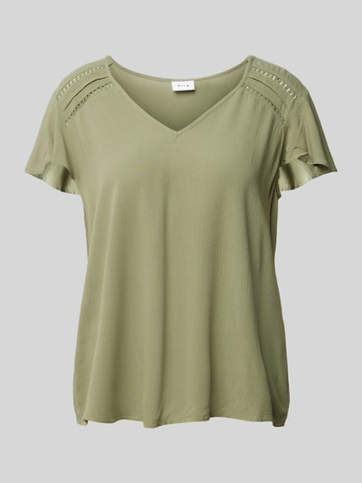 Vila Blusenshirt aus Viskose Modell 'MESA' Khaki 2