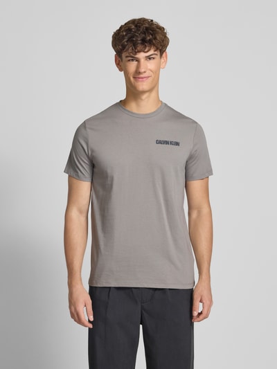 Calvin Klein Jeans Regular fit T-shirt met ronde hals Lichtgrijs - 4
