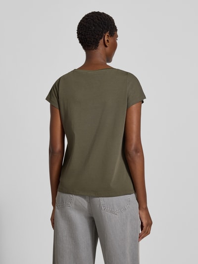 s.Oliver BLACK LABEL Regular fit T-shirt van katoenmix Kaki - 5