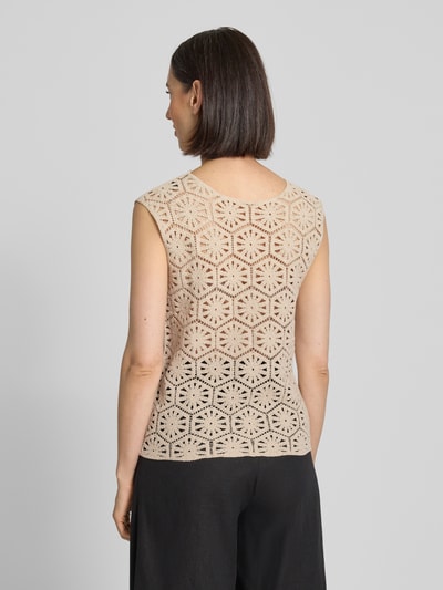 s.Oliver BLACK LABEL Regular Fit Häkel-Top aus Baumwoll-Mix Sand 5