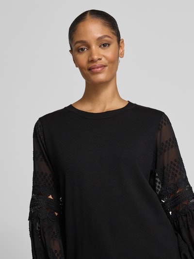 Apricot Gebreide pullover met ribboorden Zwart - 3