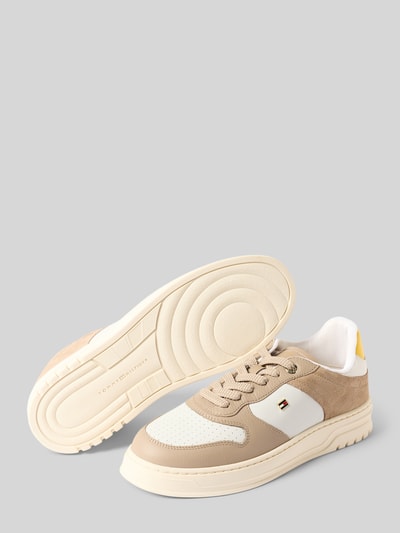 Tommy Hilfiger Low Top Sneaker mit echtem Lederbesatz Taupe 4