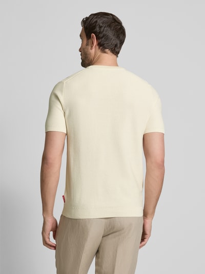 JOOP! Jeans T-Shirt mit gerippten Abschlüssen Modell 'Simoro' Offwhite 5