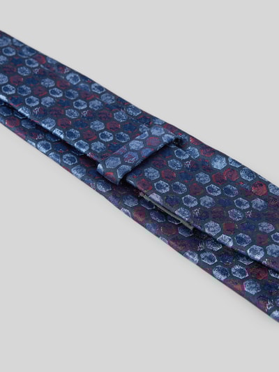 Monti Zijden stropdas met all-over motief (7 cm) Rood - 3