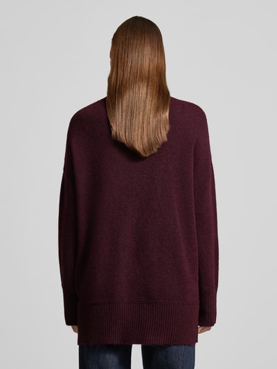 VERO MODA Relaxed fit coltrui met wol, model 'AQUARIUS' Bordeaux - 5