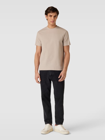 Emporio Armani T-Shirt mit feinem Strukturmuster Beige 1