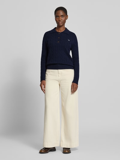 GANT Regular Fit Pullover aus reiner Wolle Marine 1