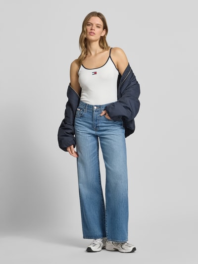 Tommy Jeans Trójkątny top na ramiączkach z mieszanki bawełny, krój slim fit Biały 1