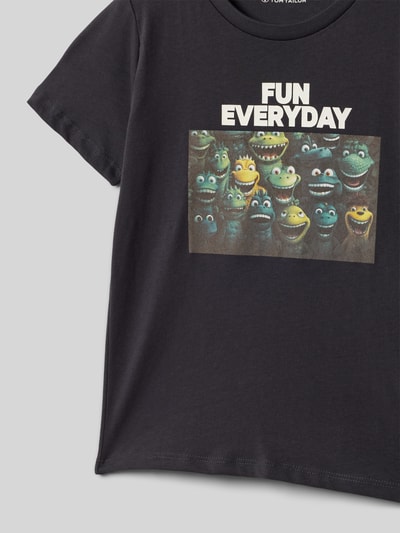 Tom Tailor Regular fit T-shirt van puur katoen Grafiet - 2