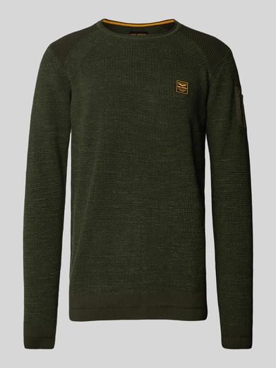 PME Legend Gebreide pullover met labeldetail Olijfgroen - 2