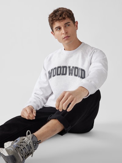 WOOD WOOD Sweatshirt mit Label-Stitching Offwhite 6